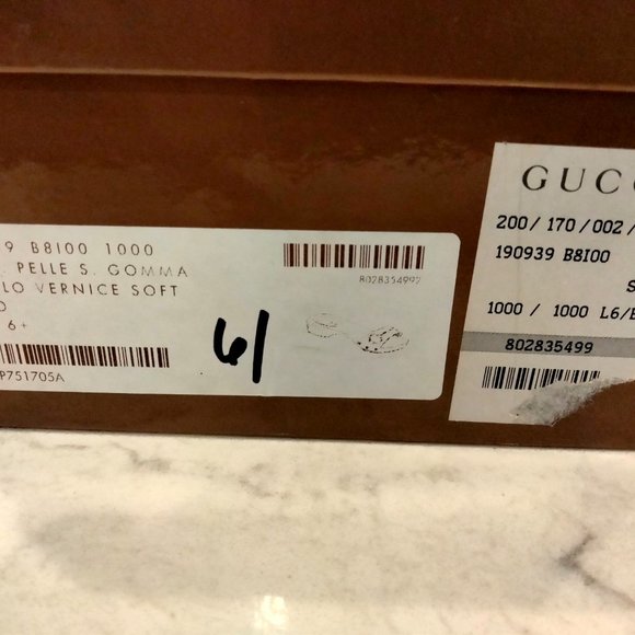 GUCCI HORSEBIT BLACK PATENT LEATHER SANDALS - Picture 8 of 8